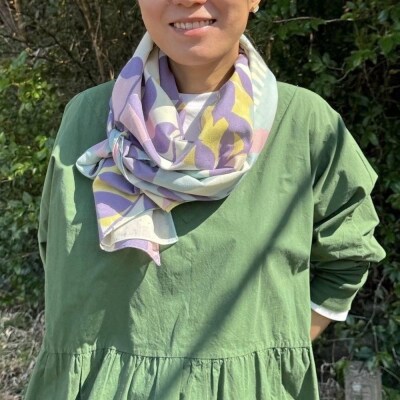 スカーフ「テンキ」うららか(コットンシフォン100%) 1枚