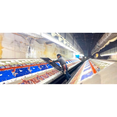 【横浜柄】横浜捺染で染色した手ぬぐい【赤×青】