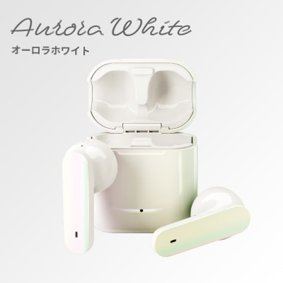 オーロラ/ホワイト】Bluetooth5.3 完全ワイヤレスステレオイヤホン インナーイヤータイプ