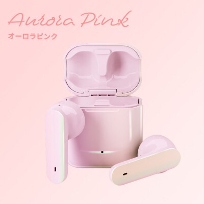 オーロラ/ピンク】Bluetooth5.3 完全ワイヤレス ステレオイヤホン インナーイヤータイプ