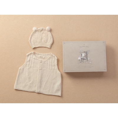 ニットベスト&ぼうし　ギフトボックス付き TAK115