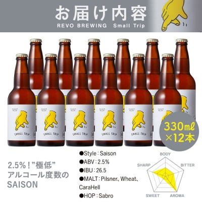 ”極低”アルコール度数2.5%のクラフトビールREVO BREWINGSMALLTRIP12本セット