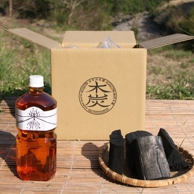 四万十市産　山の恵みセット【黒炭雑3kg&木酢液1リットル】26-204