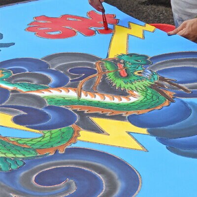 鮮やかな高知の伝統工芸 【龍フラフ(祝い旗)】26-026