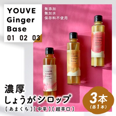 生姜好きさんにオススメ!濃厚・しょうがシロップ3種セット【あまくち・中辛・超辛口】25-759
