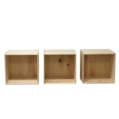 国産四万十ひのき使用【シンプルなヒノキのフリーボックス(3個セット)】26-252