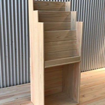 国産 四万十ヒノキ使用【ひのきの絵本棚　小(収納ボックス付)】26-650