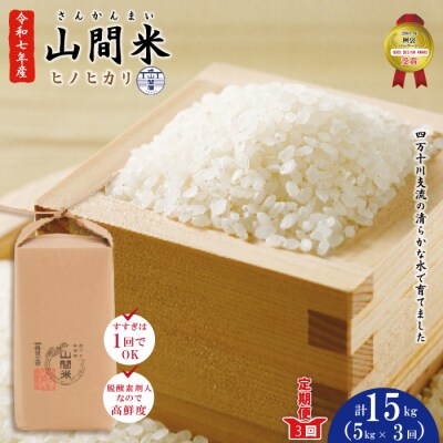 【令和7年産・3回定期便】四万十川の支流で育った山間米5kg×3回(計15kg)ヒノヒカリ