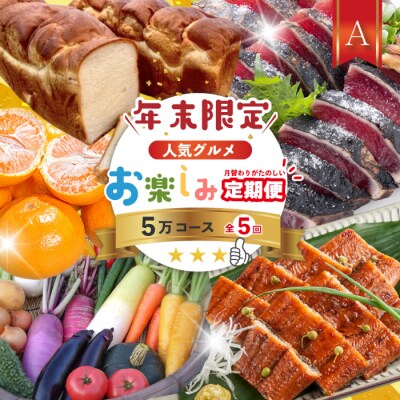 【年末限定・5回定期便】四万十の人気グルメお楽しみ しまんとふるさと定期便5万円AコースR7