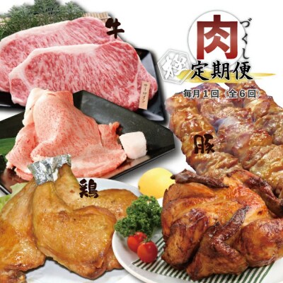【6回定期便】牛・豚・鶏が月替わりで届く!肉づくし定期便 25