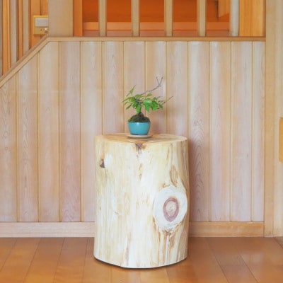 【一点もの】樹齢300年の天然木曽ひのき　丸太のオブジェ(No.7)
