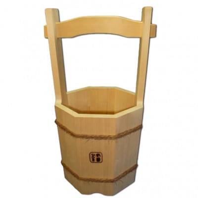 【池田木材】天然木曽ひのき 八角手付き木桶