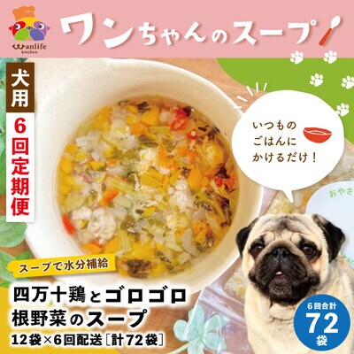 【6回定期便】四万十鶏とゴロゴロ根野菜のスープ 12袋セット×6回配送(合計72袋)ペットフード26