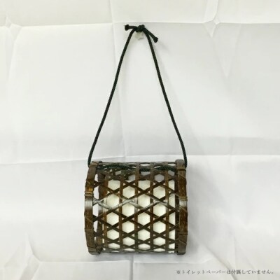 【ハンドメイド】竹細工 トイレットペーパー入れ大(横)26