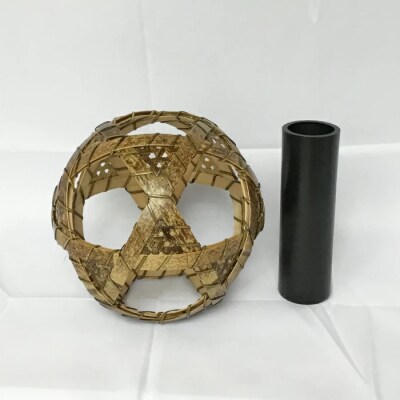 【ハンドメイド】竹細工 手毬花篭 26