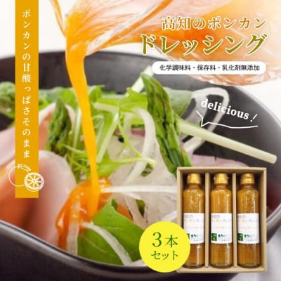 甘みと酸味のバランスが絶妙な高知のポンカンドレッシング3本セット