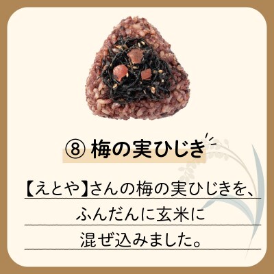 【7営業日以内に発送】冷凍玄米おむすび 5個入り (8)梅の実ひじき　K182-005_08