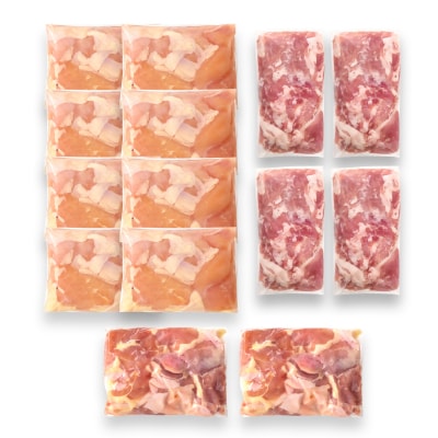 宮崎県産豚肉&鶏肉3種バラエティ4kgセット小分け 豚こま切れ/鶏モモ/鶏ムネ/[2874]