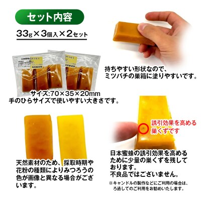 日本ミツバチ 蜜蝋6個 みつろう[2844]