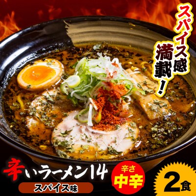 辛いラーメン14　《冷凍》 スパイスラーメン【中辛】　2食セット_hs145-018