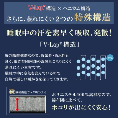軽量体圧分散v-lap敷き布団 オリーブ