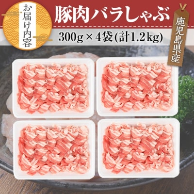 鹿児島県産豚肉バラしゃぶ1.2kgセット