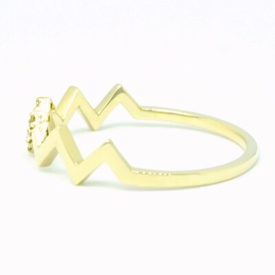 K10YGダイヤモンドハートビートリング R4101DI-Y2