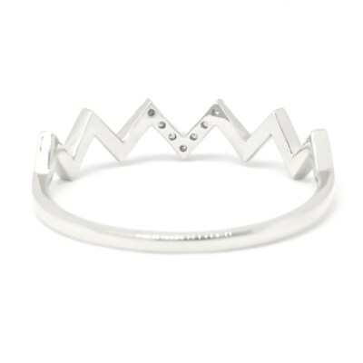 K10WGダイヤモンドハートビートリング R4101DI-2