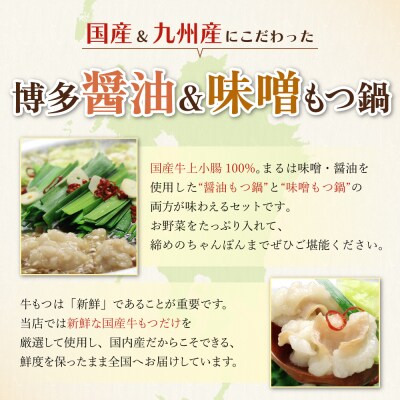 おどろきっちん もつ鍋2種セット(醤油・味噌) 各2～3人前