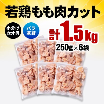 バラ凍結 宮崎県産若鶏もも肉　合計1.5kg(250g×6袋)鶏肉切身小分け[3054]