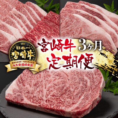内閣総理大臣賞4連覇!宮崎牛3ヶ月定期便 A4～A5等級ステーキ・焼肉[2418]