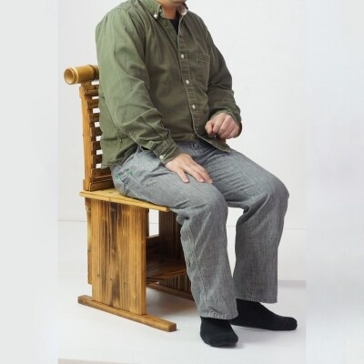 竹家具専門店【梅里竹芸】背伸ばし椅子[1940]