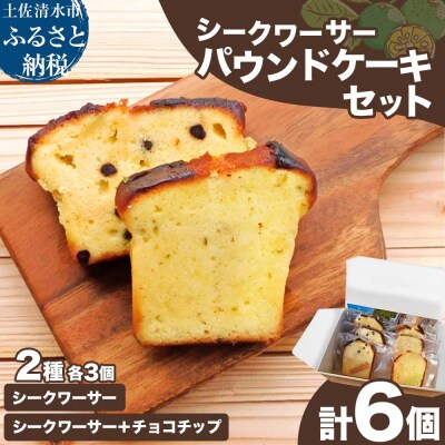 シークワーサーパウンドケーキ チョコチップありなし 各3個 計6個セット お菓子【R01333】