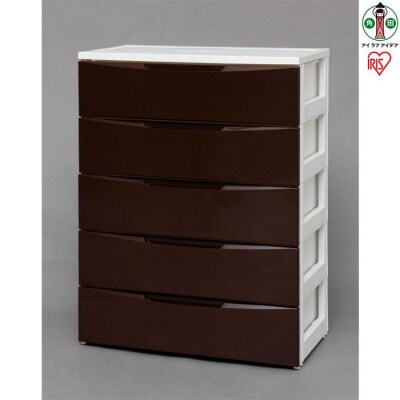 ワイドチェスト5段 COD-725 ホワイト/ブラウン