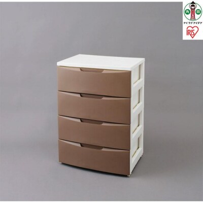 ルームチェスト4段 RC-554 ホワイト/ブラウン
