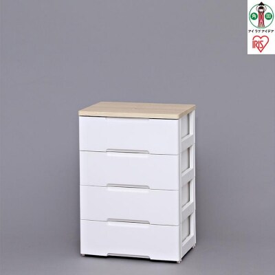 ウッドトップチェストHG-554ホワイト/ペアー