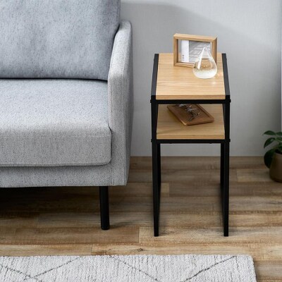 スチールフレームサイドテーブル　SFST-247　ナチュラル