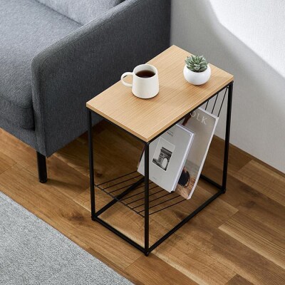 スチールフレームサイドテーブル　SFST-247M　ナチュラル
