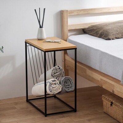 スチールフレームサイドテーブル　SFST-247M　ナチュラル