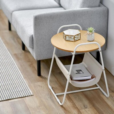 スチールフレームサイドテーブル　SFST-400F　ナチュラル