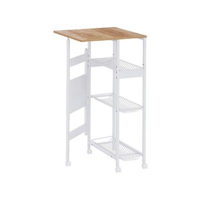 天板付きランドリーワゴン　スリムタイプ　ワイヤーラック付TLAW-R220ホワイト