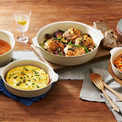 お皿になるフライパン8点セット　DPAN-8S　アイボリー