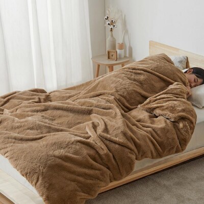 毛布　布団カバーにもなる毛布 シングル M-FC-SL ブラウン