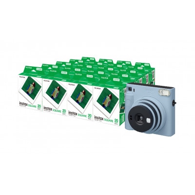 「インスタントカメラinstax(TM) チェキ スクエアセット」Glacier Blue
