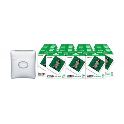 「スマホプリンター instax(TM) チェキ スクエアセット」Ash White