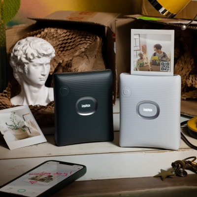 「スマホプリンター instax(TM) チェキ スクエアセット」Ash White