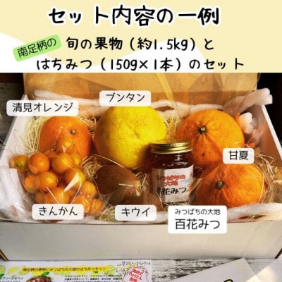 南足柄の旬の果物とはちみつ　ミニトートバッグ&みつろうラップ付きギフトセット