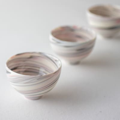 練り込み汲み出し茶碗(ピンク)