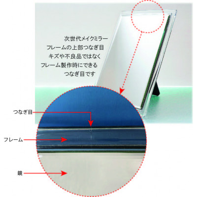 次世代メイクミラー　卓上鏡(高透明・防湿ミラー)化粧箱入