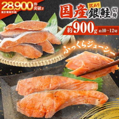 《訳あり》 産地直送! 国産銀鮭 定塩切身 0.9kg 冷凍 鮭 切り身 石巻市
